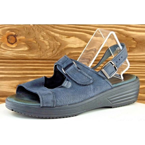 Dexter Size 7 M Navy‎ Blue Slingback Leather Women Sandal Shoes - Picture 1 of 7